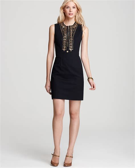 michael michael kors black grommet embellished dress|Grommet.